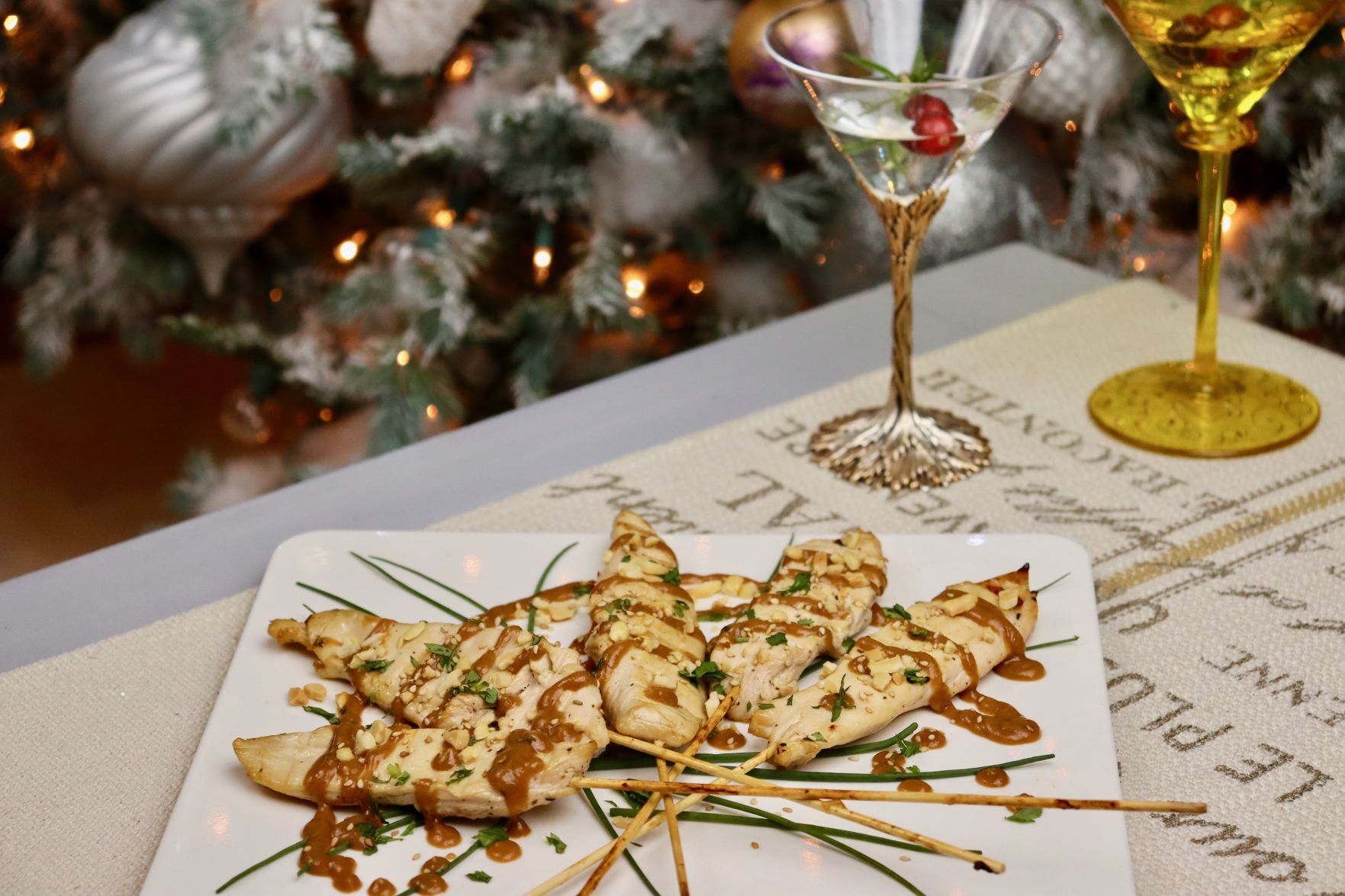 5-Spice Chicken Skewers with Peanut Sauce